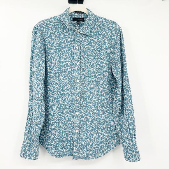 Banana Republic Mens Untucked Fit Gauzy Cotton Ditsy Floral Button Up Shirt M - Picture 2 of 8